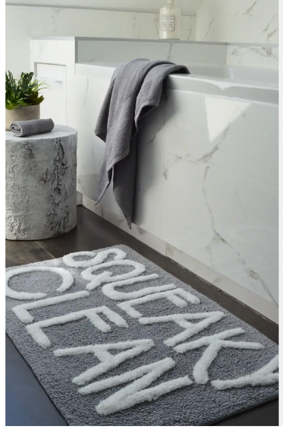 Squeaky Clean Slogan Bath Mat Non Slip