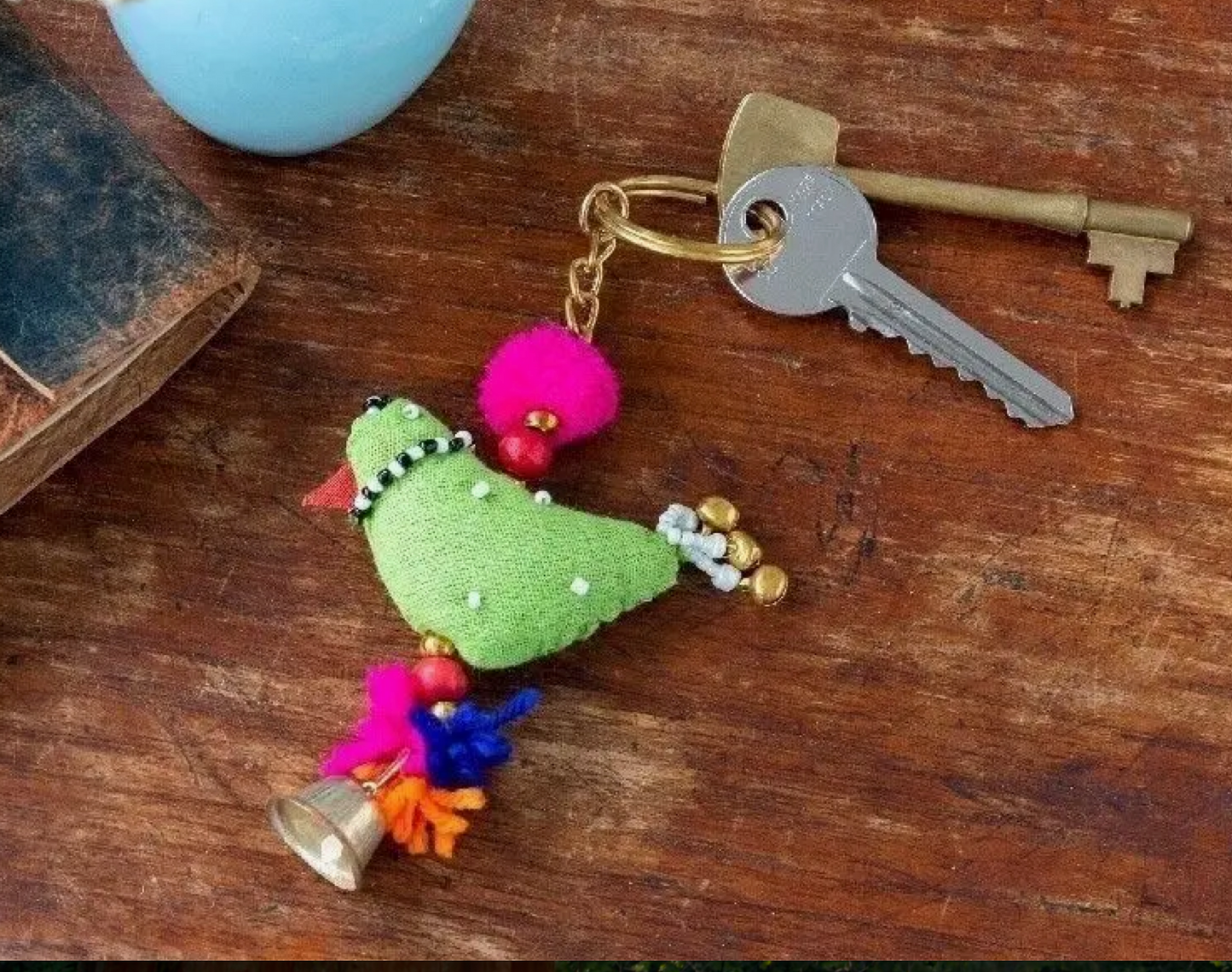 Recycled Cloth Parrot Keyring