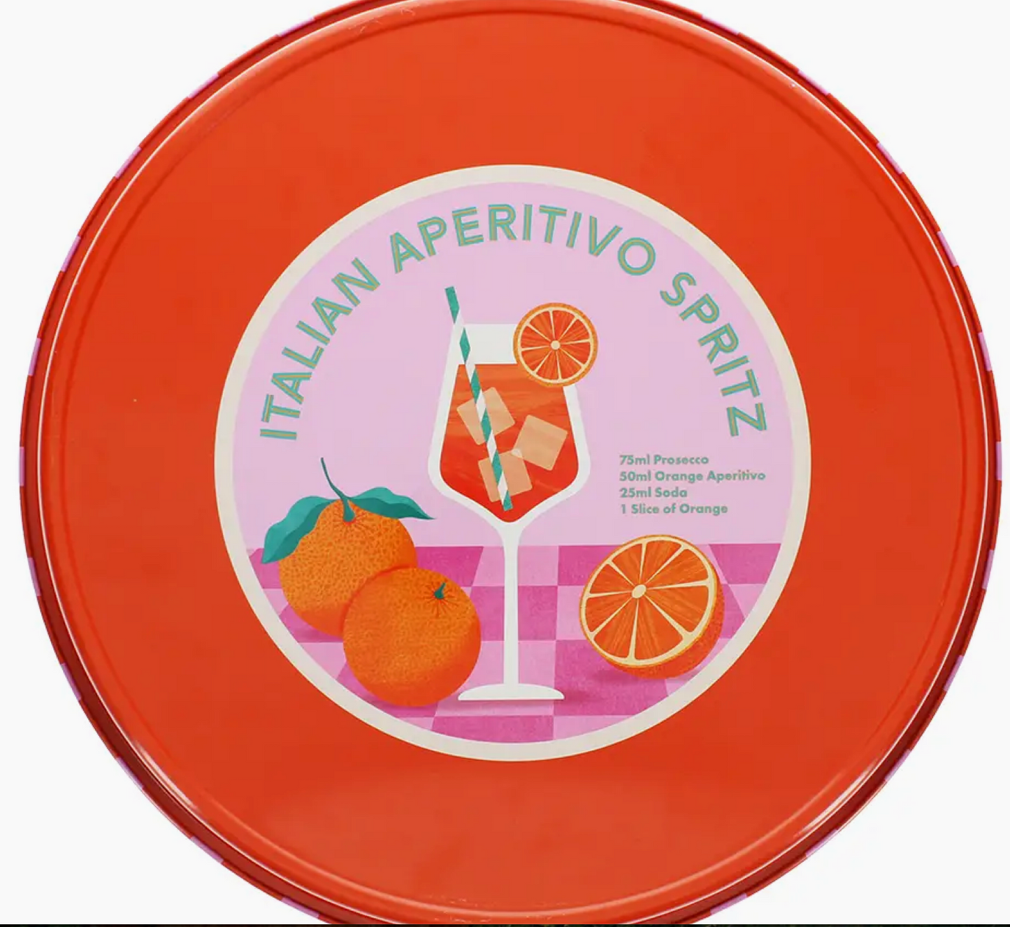 Round Metal Serving Tray - Aperitivo Spritz