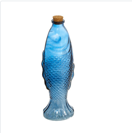 Blue Glass Fish-shaped Carafe