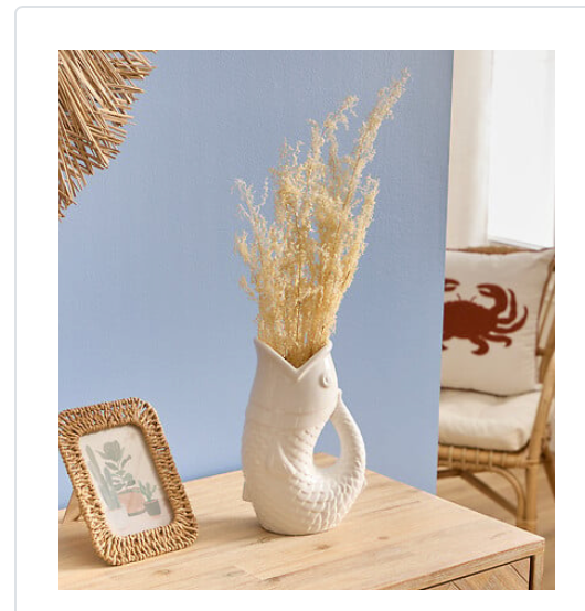 Ceramic white Fish Vase