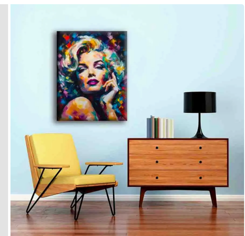 Marilyn Canvas-Wall Decor -Fine Art-Gold Varnish
