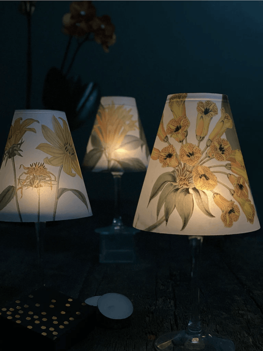 INDIGO DE PAPEL Lamp Shade · Yellow Flowers
