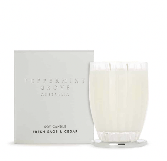 Peppermint Grove Candle 370g – Fresh Sage & Cedar