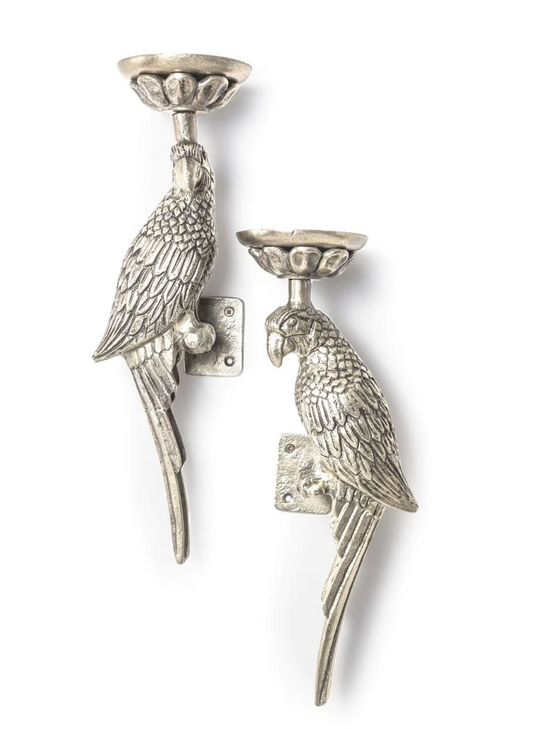 Raw Nickel Parrot Wall Sconce