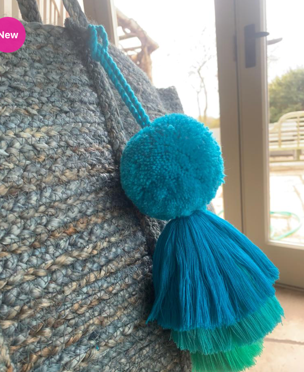 Pom Pom and Trio Tassel Blue