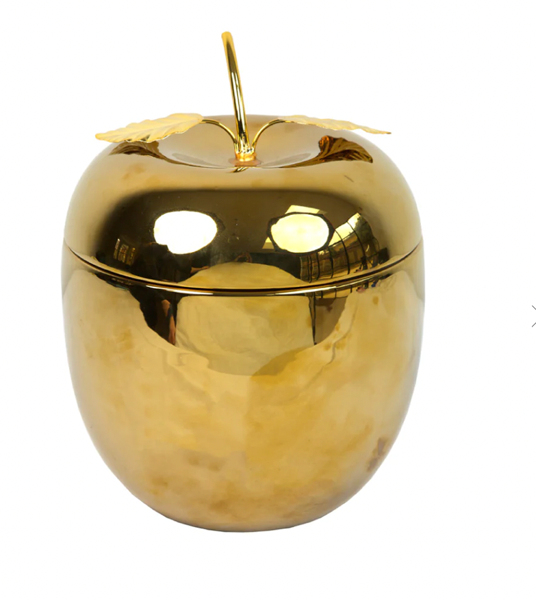 Gold Ceramic Apple Ice Bucket