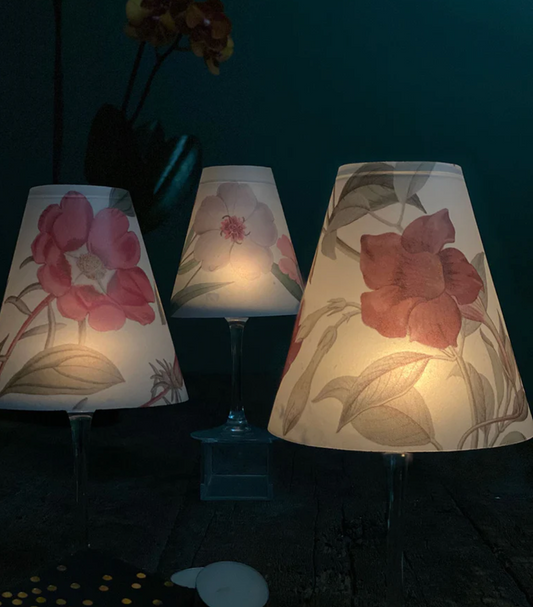 INDIGO DE PAPEL  Lamp Shade · Burgundy Flowers