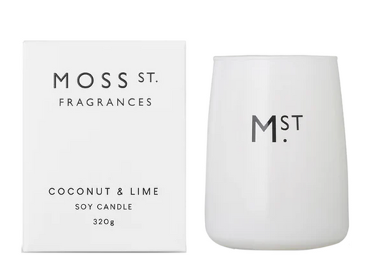 Moss Street . Fragrances Coconut & Lime Soy Candle 80g