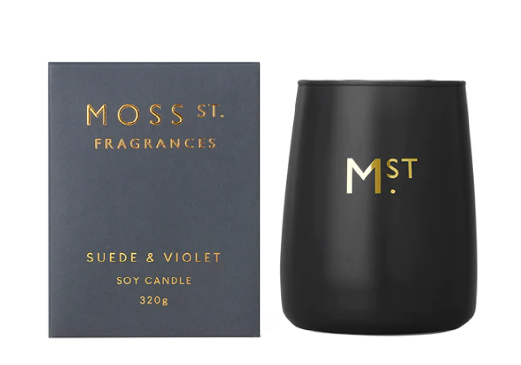 Moss Street. Fragrances Suede & Violet Soy Candle 80g