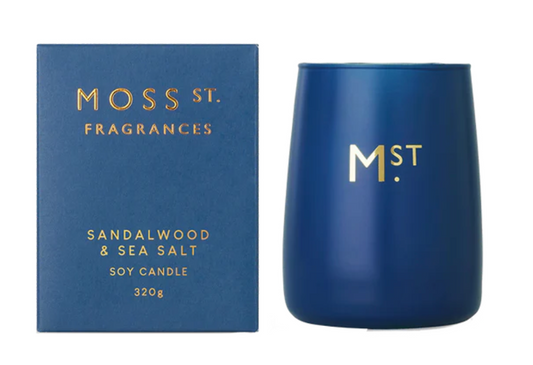 Moss Street . Fragrances Sandalwood & Sea Salt Soy Candle 80g