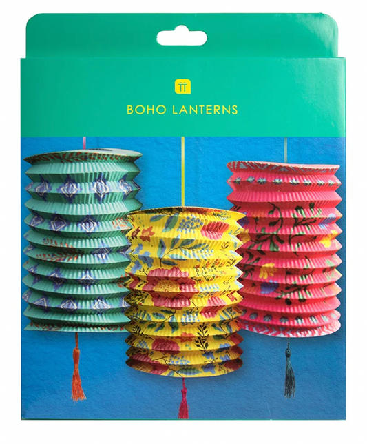 Boho Paper Lanterns Decoration (Set of 3)