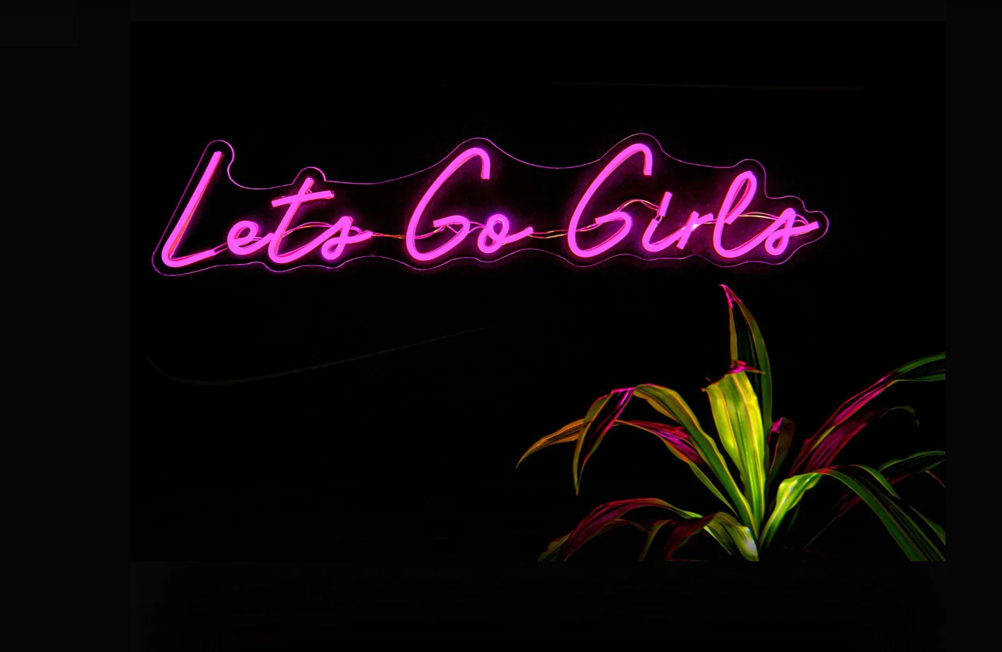 Pink Let's Go Girls Neon Sign