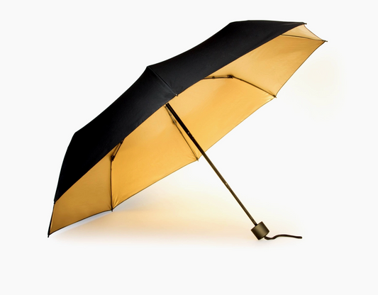 Black and Gold Compact Umbrella – Sunshine On A Rainy Day