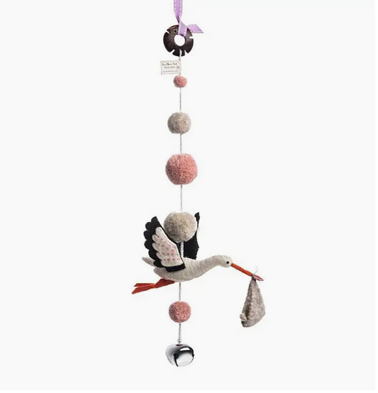 Eli Stork Pom Pom Pink Mobile