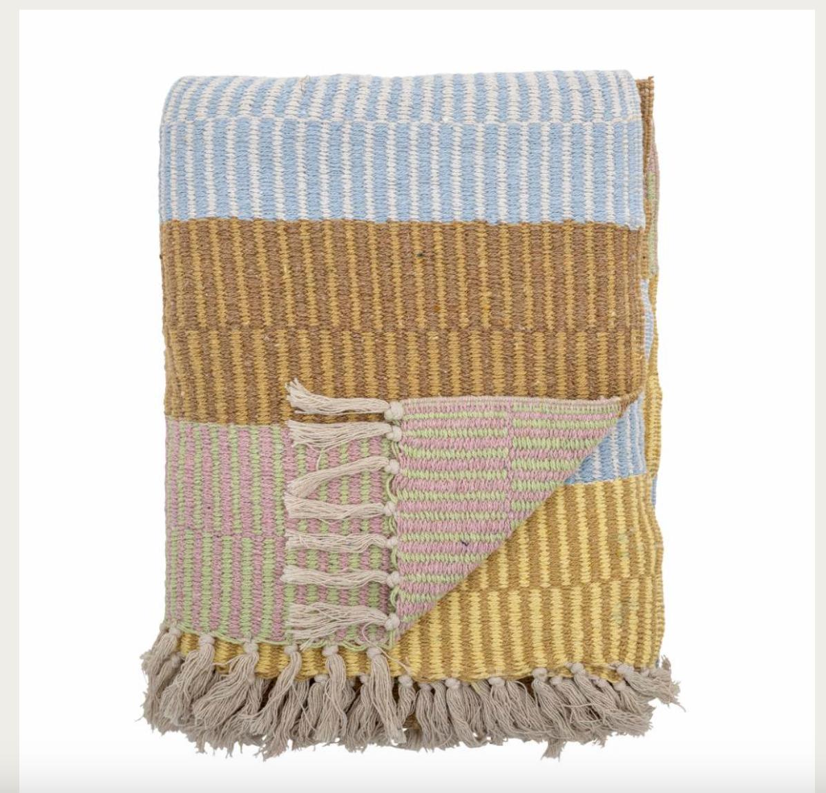 Isnel Throw, Yellow, Recycled Cotton