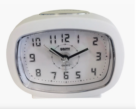 Oval Alarm Clock in White