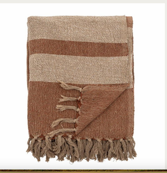 Temi Throw, Brown, Recycled Cotton