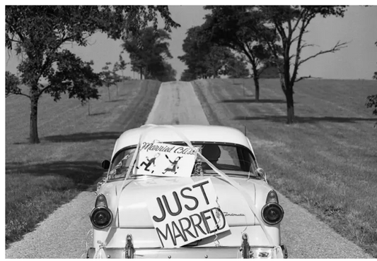 Just Married Blank Greetings Card