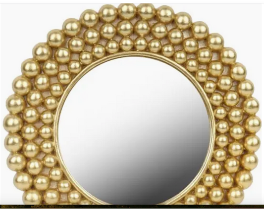 Gold Multi Ball Framed Small Wall Mirror