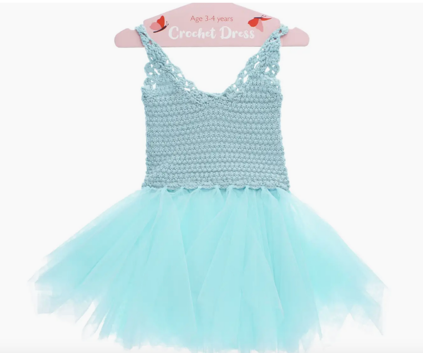 Crochet Dress (3-4 Years) - Aqua Blue