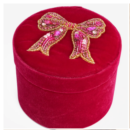 Pink Bow Round Box