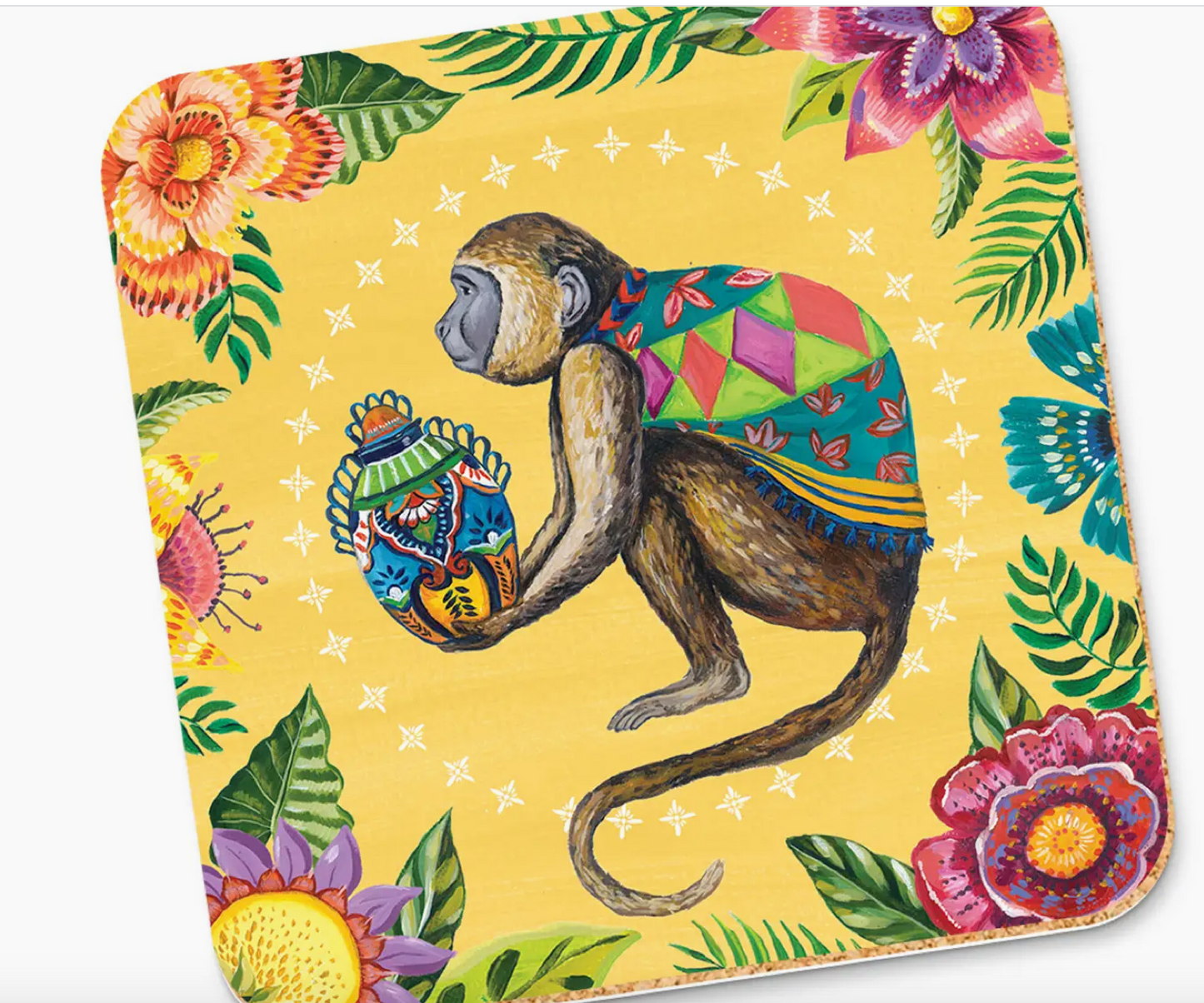 Corky Coaster Viva La Vida Monkey