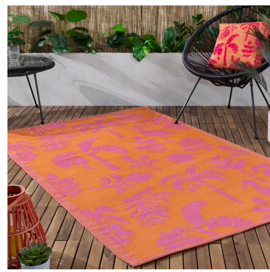 Marula Indoor/Outdoor 100% Recycled Rug Orange/Pink