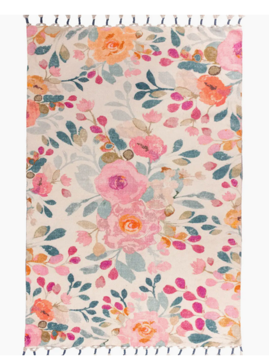 Posies 120x180cm Rug Blue/Pink