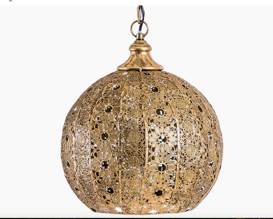 Antique Gold Moroccan Style Ceiling Lantern Pendant