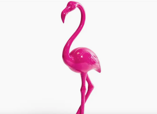 Electric Pink Standing Flamingo Figure