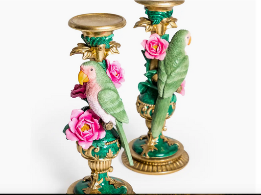 Pair of Ornate Parrot Candle Holders