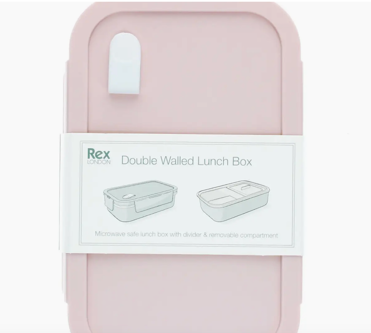 Double Wall Lunch Box with Divider - Pink