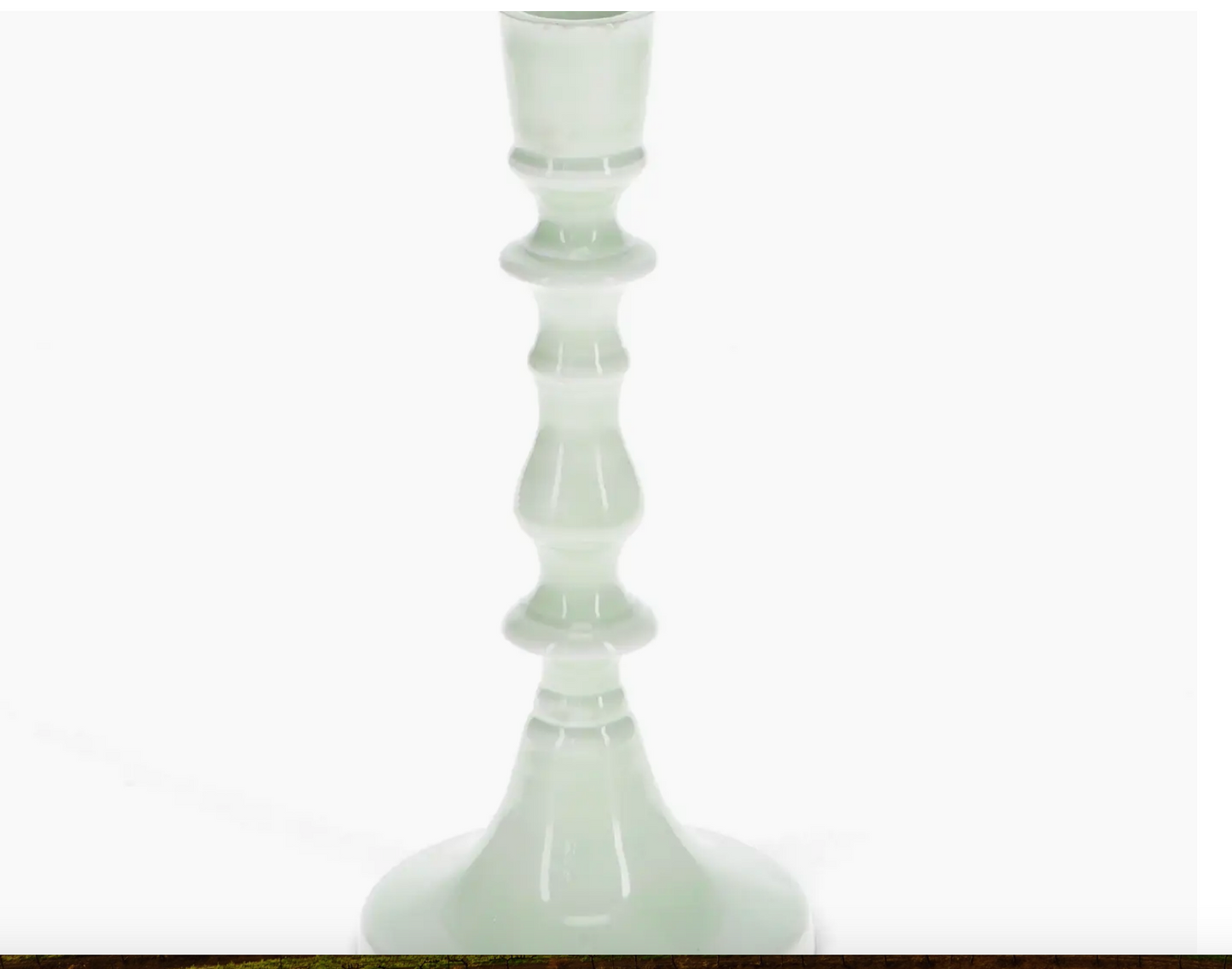 Enamel Candlestick (19cm) - Light Grey