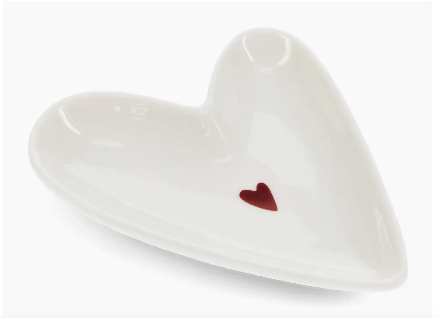 Glossy Ceramic Trinket Dish - Heart