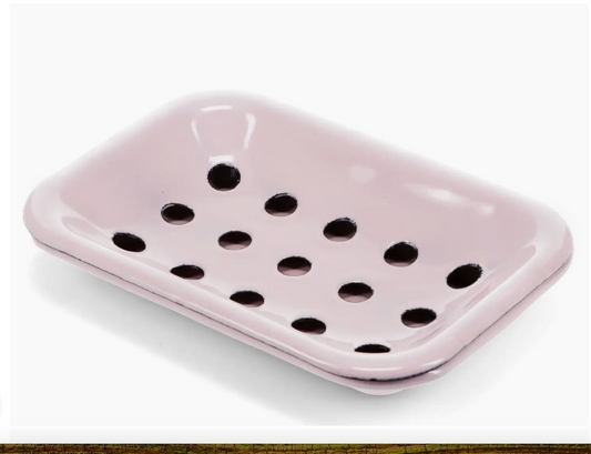 Two-Part Enamel Soap Dish - Pink