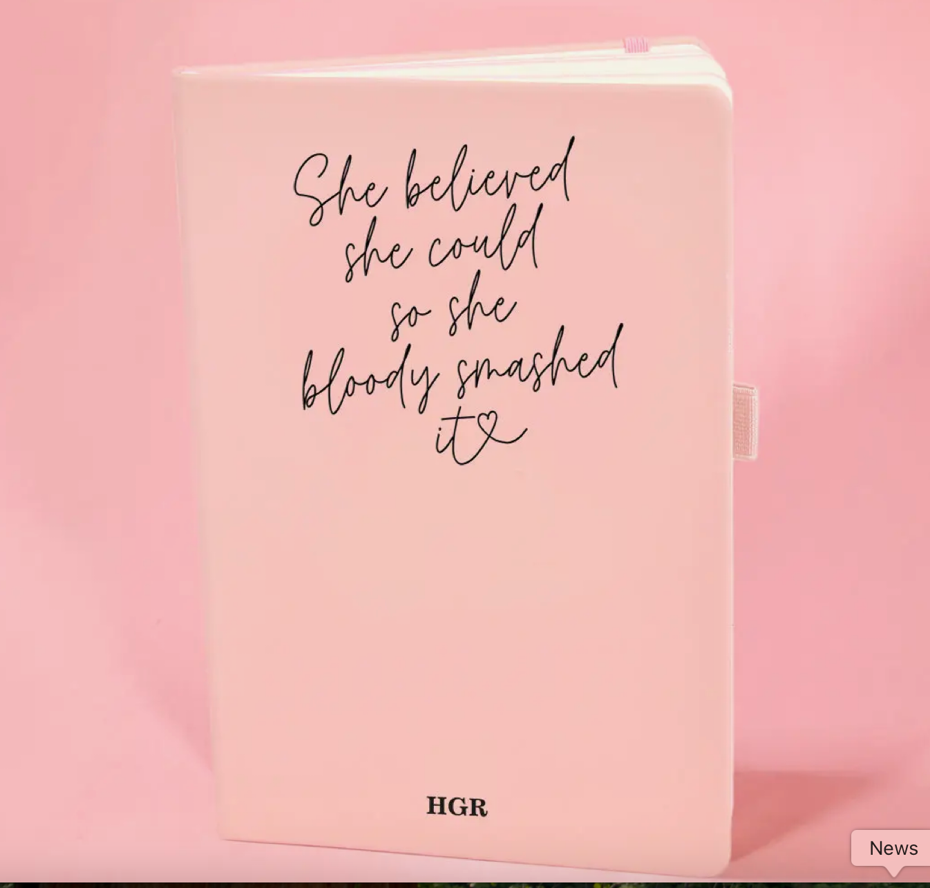 She Believed She Could So She Bloody Smashed It Pink Notebook