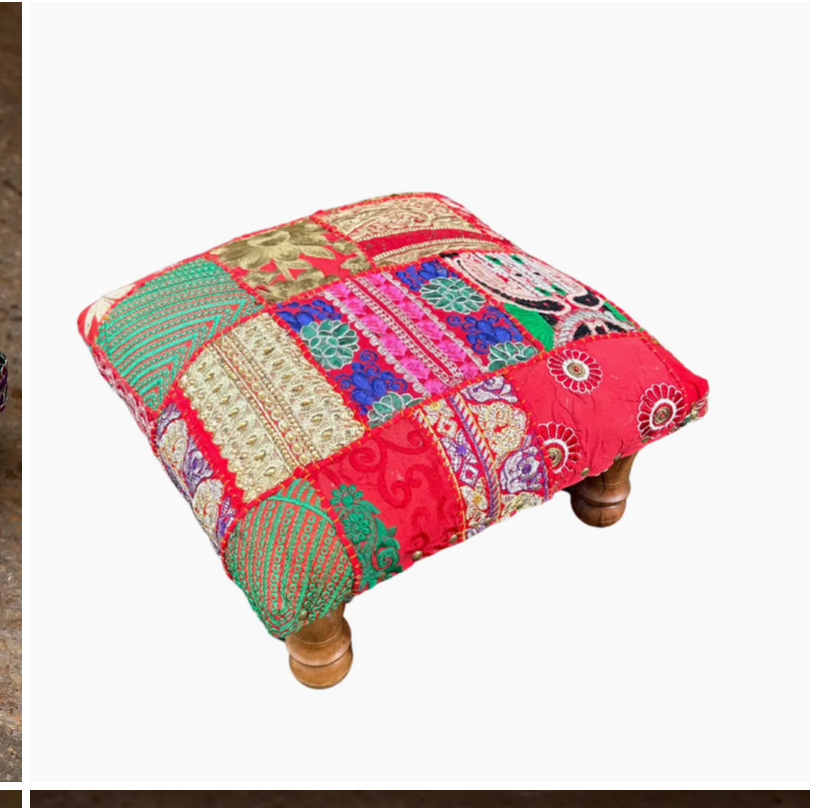 Upcycled Patchwork Foot Stool