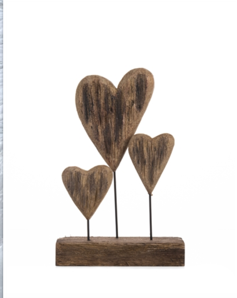 Three Hearts Driftwood Block