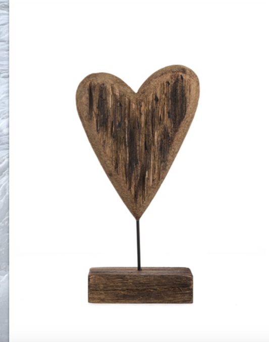 Large Heart Driftwood Block