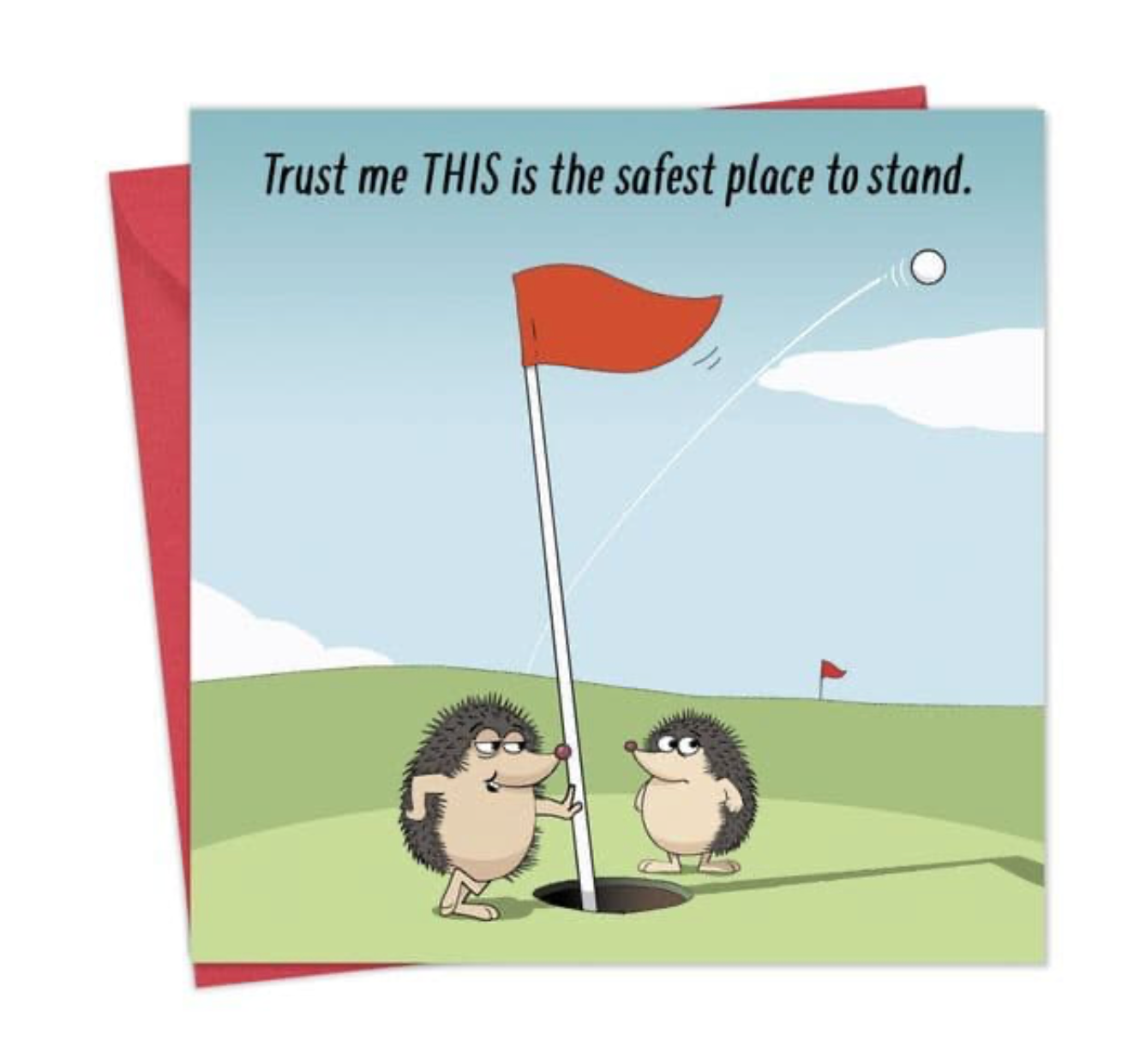 Funny Blank Card Safest Place to Stand