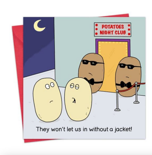 Potatoes Night Club Funny Blank Greeting Card