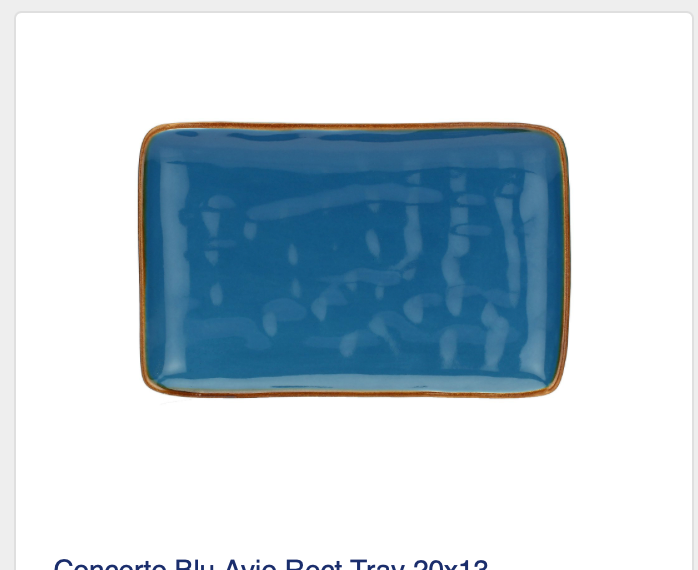 Concerto Blu Avio Rect Tray 20x13