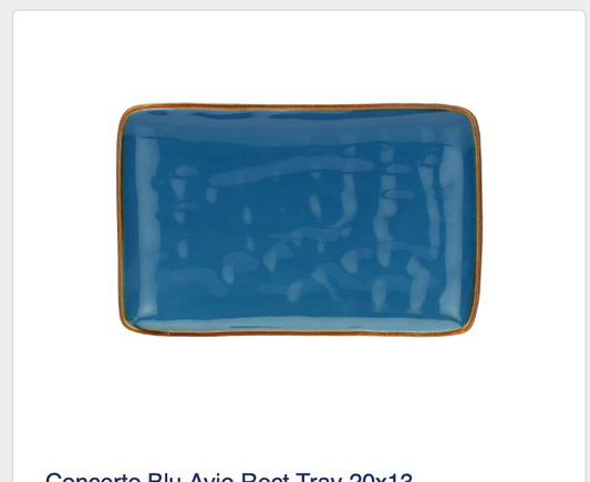 Concerto Blu Avio Rect Tray 20x13