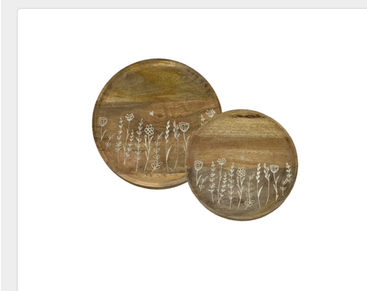 Wildflower Etched Decorative Plates