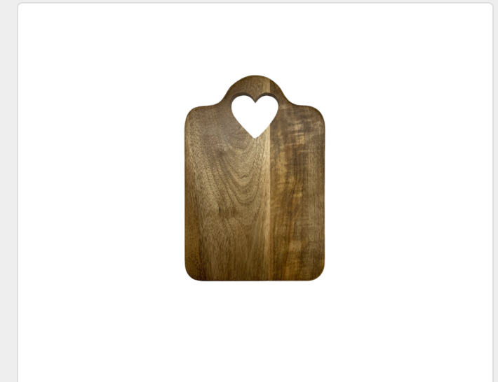 Wooden Heart Chopping Board 34cm