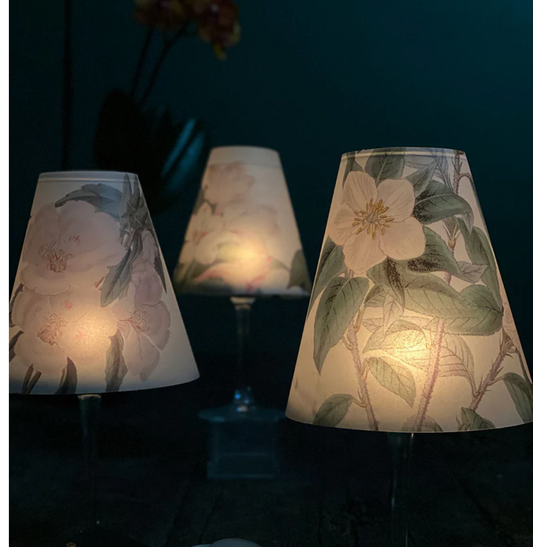 Lamp Shade · White Flowers