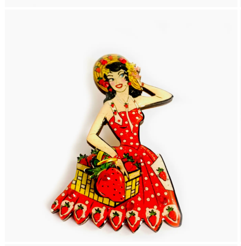 Strawberry Retro Brooch