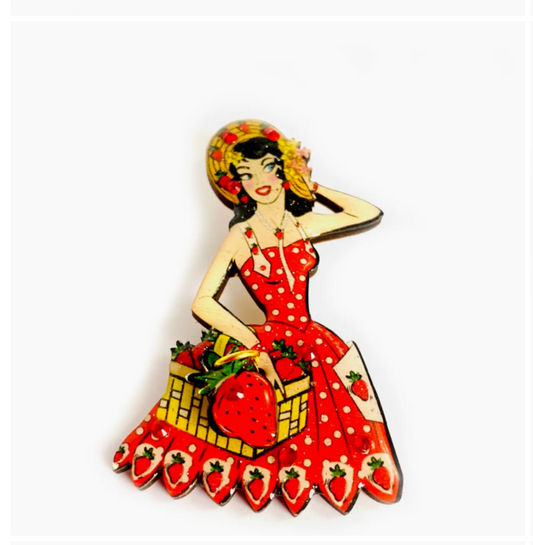 Strawberry Retro Brooch