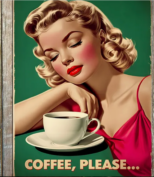 Coffee Please Kitchen Cafe Vintage Retro Metal Sign Plaque